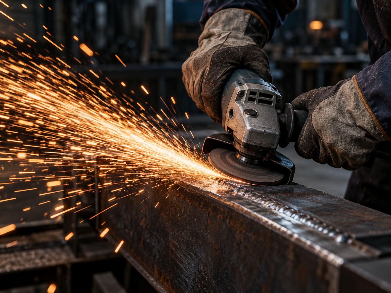 Meulage de finition d'une soudure
